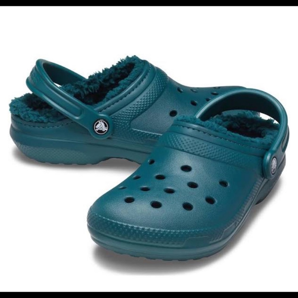 Adults' Crocs Classic Lined Clogs in Evergreen